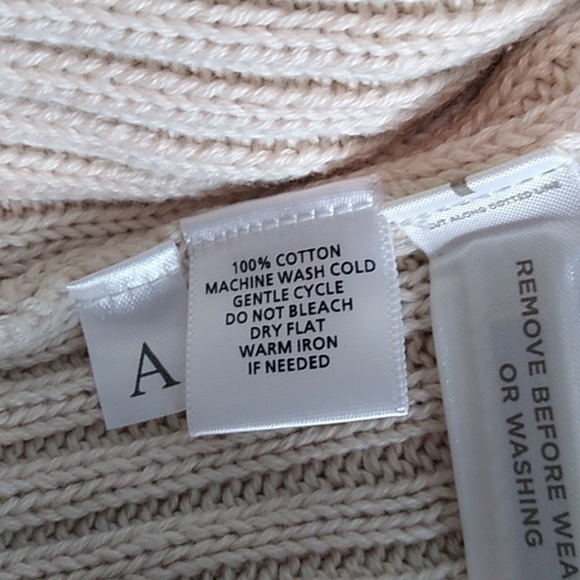 Loft - Oatmeal/Yellow Long Sleeve Full Zip Cardigan - Size XS - Picture 5 of 5